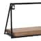 Set of 3 Black Metal Industrial Wall Shelf, 24", 19", 14"